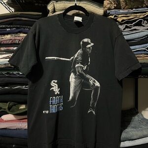 90s vintage Pro Player Frank Thomas Black Tee Made in USA 🇺🇸